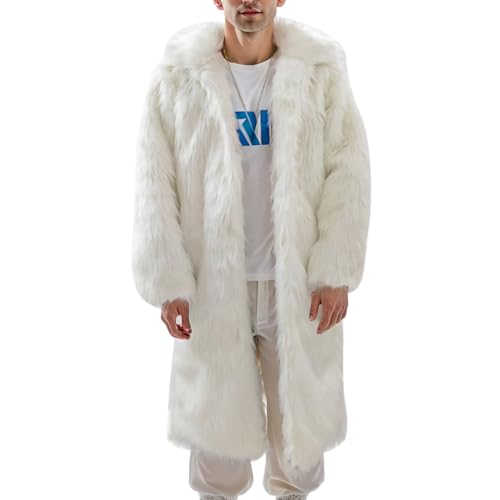 Men's Faux Fur Coat Fleece Shawl Jacket Fluffy Winter Coat Warm Outerwear Long Sleeve Slim Fit Cardigan Overcoat2