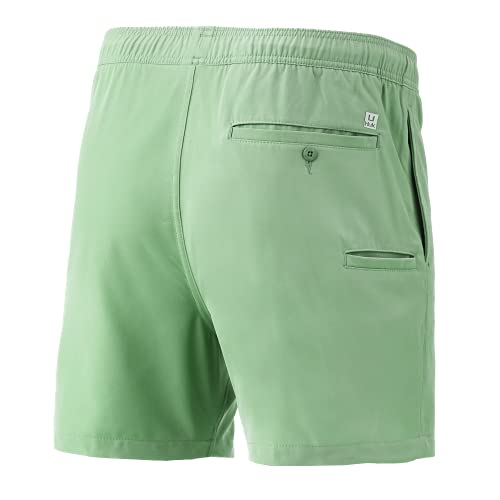 HUK Playa Bermuda masculina de secagem rápida para pesca e natação + FPS 30, Key Lime-15 cm, XGG