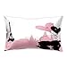 Hengjiang Rose Romantique rectangulaire coussin Paris Tour Eiffel recto verso en peluche Taie d'oreiller de 30 cm x 50 cm , Polyester, 05,