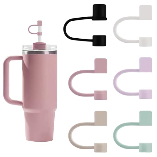 Huipalon Silicone Straw Toppers 6PCS 10mm Dust-Proof & Leak-Proof Straw Cover Reusable Straw Cover Cap Cup Accessories