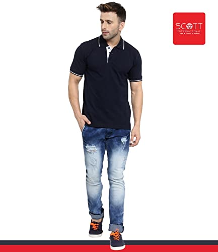 Image of Scott International Men's Regular Fit Half Sleeve Organic Cotton Polo T-Shirt