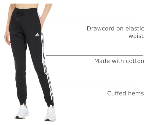 Image of adidas Womens 3-Stripes Drawstring Sweatpants Training Casual - Black