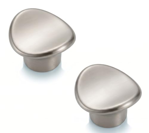 Image of JAGGER JAG401 Drawer Knobs for Home & Office - Durable and Elegant Stainless Steel Door Knob for Cabinets, Cupboards & Dressers (2, Satin (CURV Round))