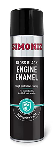 Simoniz Engine Paint, Easy To Use Gloss Black Spray Paint For Your Engine, Perfect Enamel Paint For Motorcycle & Car Engine, Tough & Durable Paint, Gloss Black, 500ml
