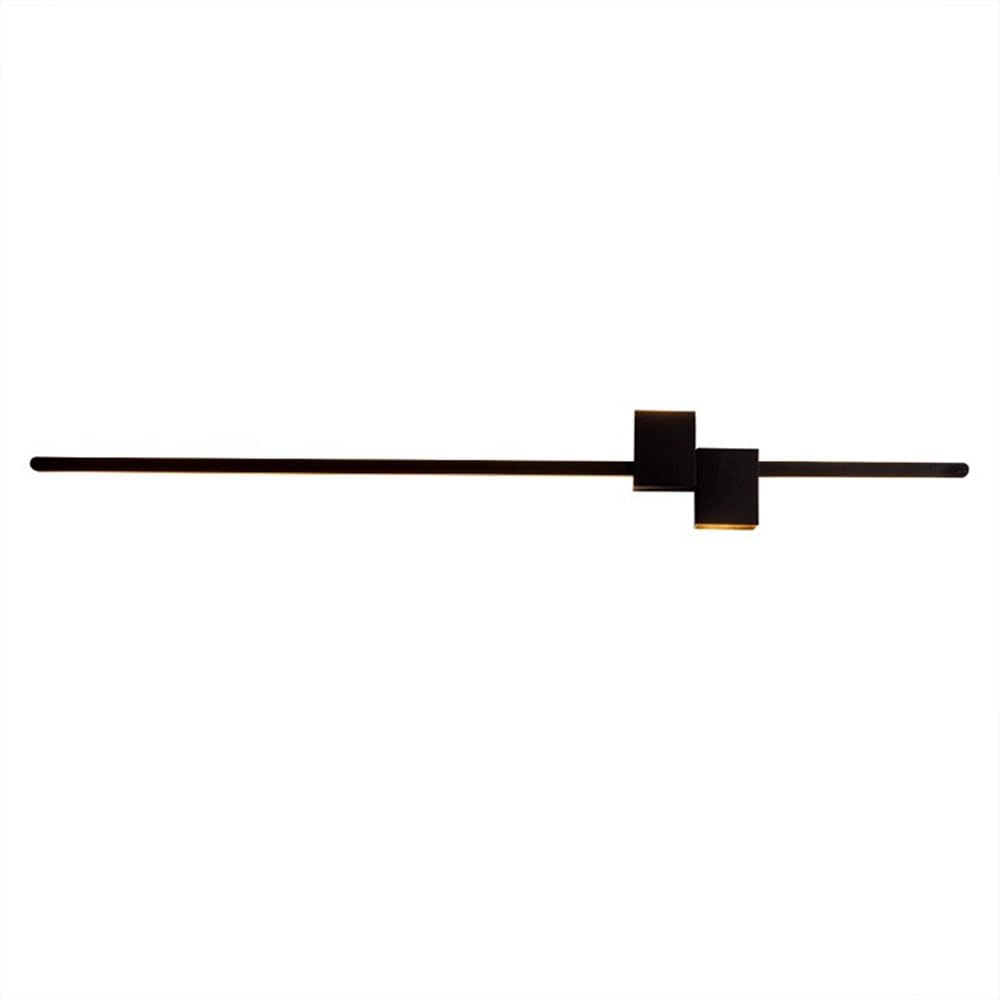 HCZKIUJY Black Linear Wall Sconce Minimalist LED Wall Light Long Strip Wall Lamp Living Room Decor Wall Sconces 3 Color Mode Wall Mount Lighting Fixture for Bedroom Hallway (100cm)