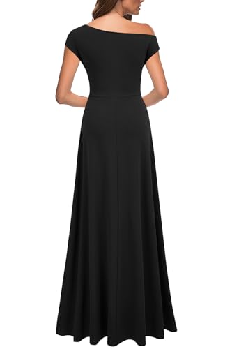 MUSHARE Women's One Shoulder Formal Dress Sexy Split Party Long Cocktail Dresses2