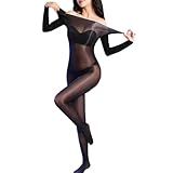 KANYULOVE Damen Bodystocking GläNzend Strumpfhose Bodysuit Nylon GanzköRper Strumpfhosen