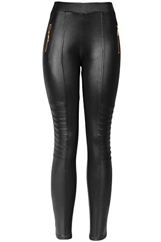 KMystic Sexy Faux Leather Designs Leggings (Medium/Large, Biker)