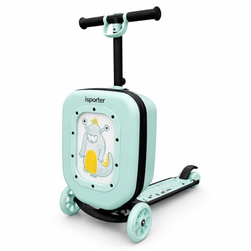 Patinete Mochila Mala Infantil Dobrável E Expansível 3 Em 1 Premium Para Crianças (Verde)