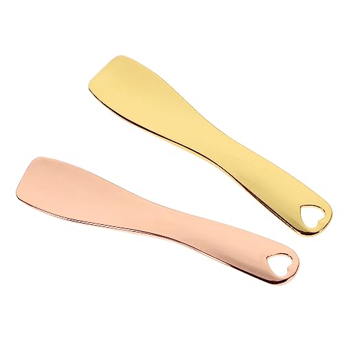 FRCOLOR 2pezzi Cucchiaio Per Trucco e Spatola in Lega Di Zinco Cucchiaio Per Bellezza e Maschera Viso Per Cosmetici Viso Oro e Oro Rosa Strumenti Per Cura