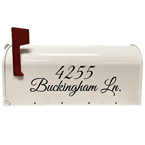 Vwaq Mailbox Address Decal Set Of 2 - Insert Street Name & Address Personalized Decals Cmb7 (Black, 12"W X 4"H) #TOP22