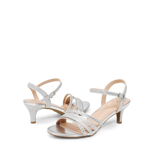 DREAM PAIRS Women's Kitten Heels Open Round Toe Comfortable Strappy Heels for Dressy Wedding Party Evening Sandals4
