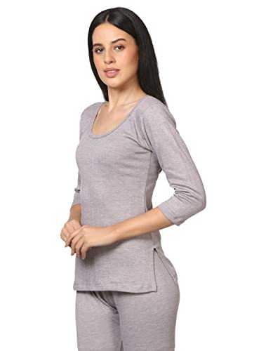 Image of Alfa Fleece Women's Scoop Neck Three Quarter Sleeves Thermal Top for Winter