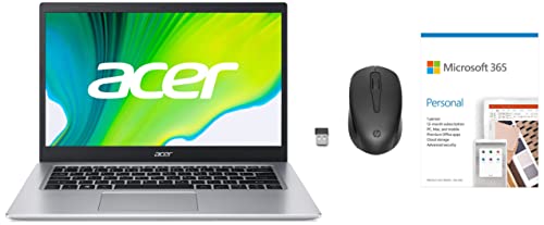 Image of Acer Aspire 5 11th Gen Core i5 14-inch Full HD IPS Thin Laptop-(8GB /256GB SSD /1TB HDD /win10 Home /Intel Iris Xe Graphics /Pure Silver /1.55 Kg)+Wireless Mouse+Microsoft 365 Personal-1Year Subscription