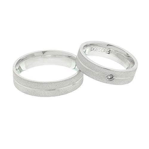 Par Aliança Prata Diamantada Frisos E Pedra Zirconia 4mm