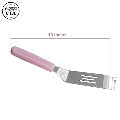 Kitchenvia Pink Handle Cookie Spatula - Small, Non-Stick, And Heat-Resistant Handle For Perfect Pastries, Pancakes, And Pizza #TOP4