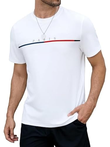 Men's Paris Graphic T-Shirt Quick-Dry Breathable Mesh Tees Letter Printed Short Sleeve Round Neck Casual Design Tops2