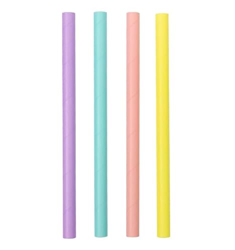 Monouso | 50 Pajitas Rectas de Papel, Colores Variados, 20cm, Ø1,2cm, Reciclable, Desechable, Ideal para granizados, Smoothies, Cañitas de cartón, Pajitas de colores.