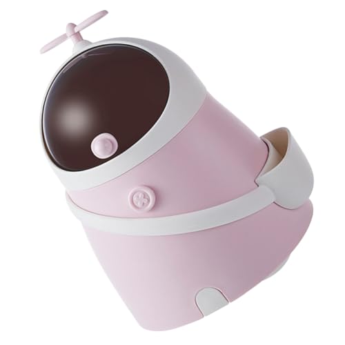 GALPADA Cubo De Basura Lindo Mini Cubo De Basura Con Tapa Sin Contacto Bote De Basura Ultra Astronauta Bote De Basura Para Dormitorio Bote De Basura Para Niña Pequeña Bote De