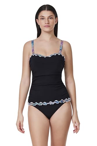 Profile by Gottex Layla Tricolore E-Cup Tankini Top - Built-in Bra, Adjustable Straps, Front Lining, Bottom Sold Separately