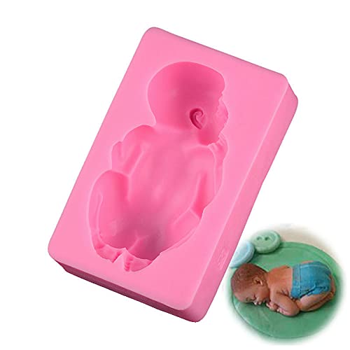 HuaXi 1 Pièce Moule Pour Dormir Bébé Moule Gâteau Ange Silicone Pour La Décoration De Gâteau De Fête D'Anniversaire Douche De Bébé, Rème Glacée...
