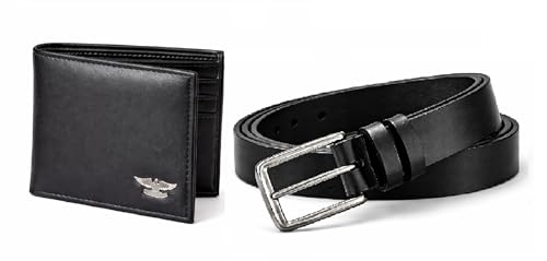 Image of Wallet Belt Combo | Bi-Fold with Multiple Card Slots | PU Material | PU Leather Belt | Gift Set