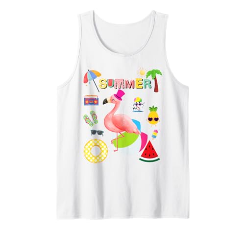 Flamenco tropical de verano Camiseta sin Mangas