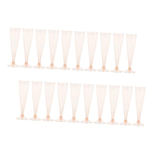 IWOWHERO 20個 透明使い捨てプラスチックシャンパングラス 高脚ワイングラス パーティーカップ お祝い用 軽量デザイン