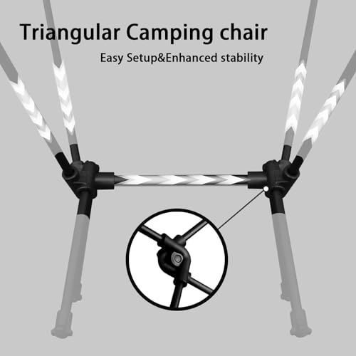 hailanbao Silla de Camping Ultraligera Plegable para Mochilero, Capacidad 300 lb, Negra miniatura 6