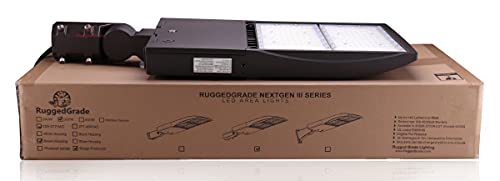 Ruggedgrade 42,000 Lumen - 300 Watt Nextgen Iii Led Shoebox Lights - Dimmable - With Photocell - Slip Fit Mount -Brown Housing - 10Kv Surge #TOP2
