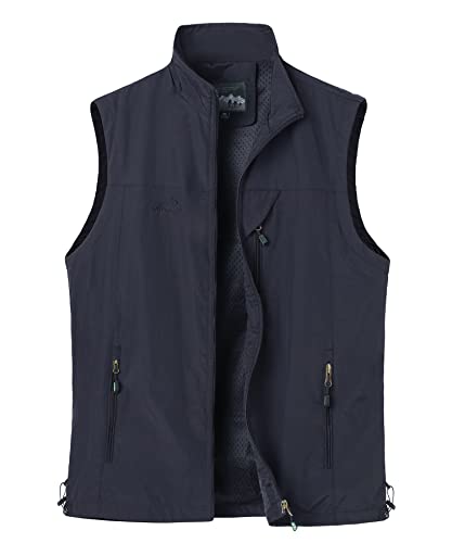 Btmpmcs Gilet da Pesca da Uomo All'aperto Casual Asciugatura rapida Giubbotto Sportivo Leggeri Traspirante Senza Maniche Giacche Fotografia Panciotto Campeggio Giacca Utility Gilet