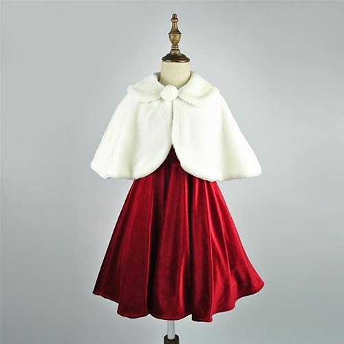 Girls Faux Fur Bolero Shrug Shawl Kids Cute Comfy Wraps Princess Cape Cloak Dress Coat Party Wedding Birthday Outfits2