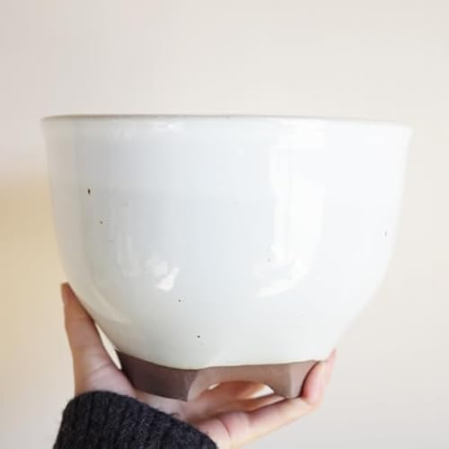 市野伝市鉢 サクラソウ型 6寸 MANOMADE 別注 白 6号 コウロ型 白色 植木鉢 市野伝市窯