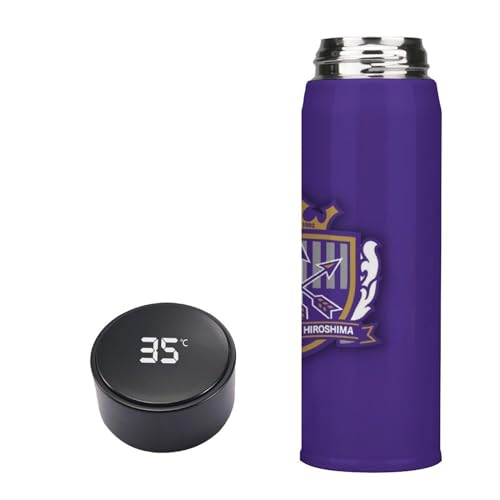 サンフレッチェ広島 水筒 LED温度表示 保温 直飲み 軽量 ウォーターボトル 誕生日 保温する 大容量 水カップ コップ 500ML 魔法瓶