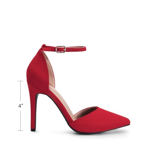 Image of DREAM PAIRS Women's High Stiletto Dress Heels Pumps | Closed Toe Pointed Toe Ankle Strap Dress Comfortable Pumps Shoes for Wedding Party Birthday Dancing