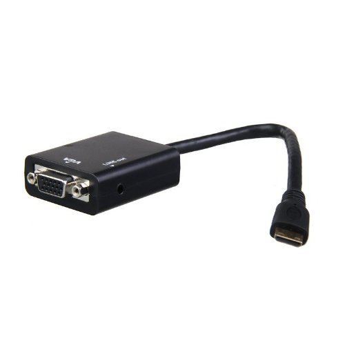 Super Power Supply Mhl 1080P Hdmi Male Input To Vga + Audio Output Cable Adapter Converter For Hdtv Pc Monitor 720P 1080I Conversion #TOP4