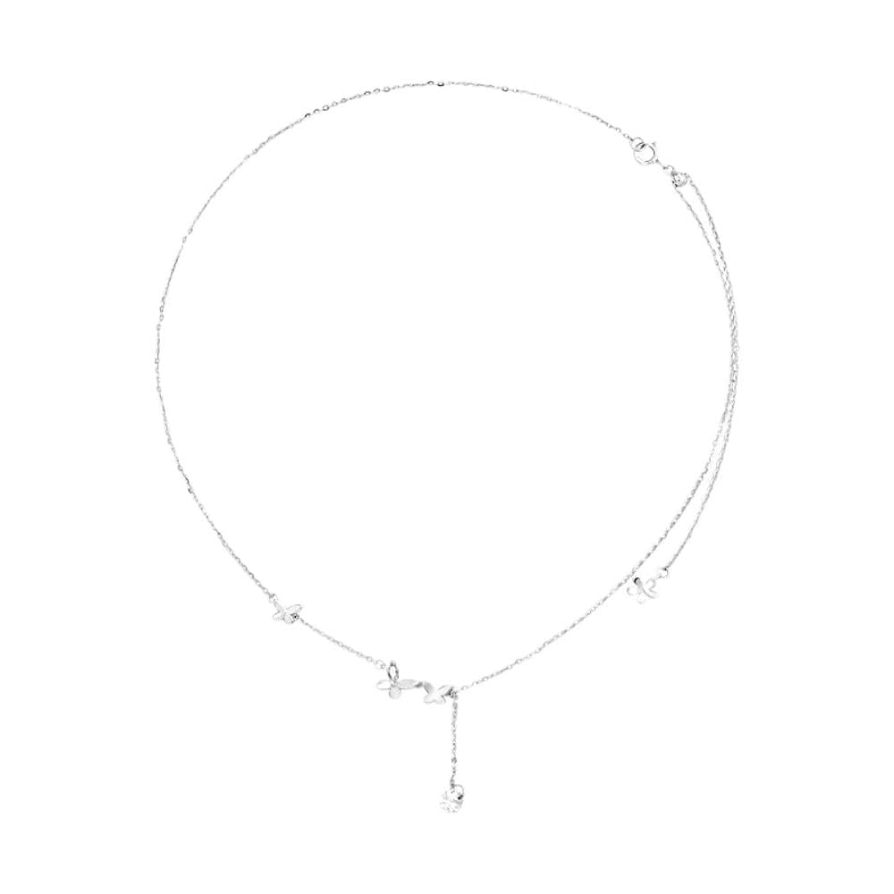 Collier brillant long pompon papillon idéal pour vos soirées