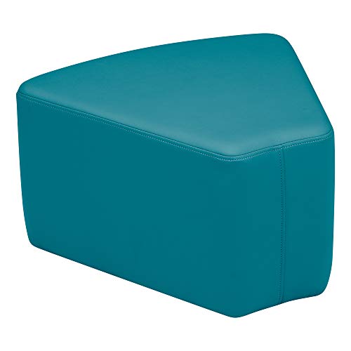 Image of Sprogs 12 inch H Structured Wedge Stool -Flexible Modular Collaborative Soft Seating for Office, Home, Lounge and School Classrooms with Durable Frame & Set of 2 inch Legs Add-on - Teal