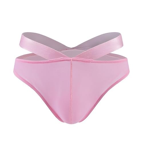 Men's Thong Underwear Sexy Men's Ice Silk Thong Bikini Low Rise Soft Underwear2
