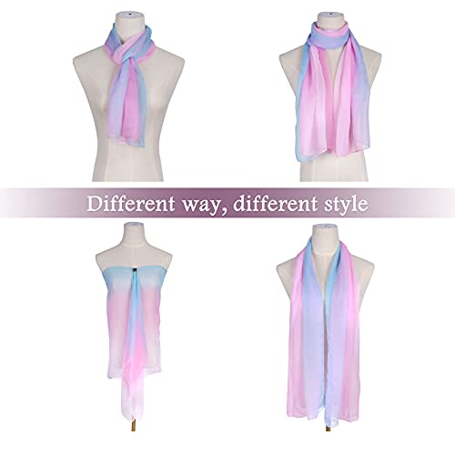 Chiffon Scarfs for Women - Ladies Scarves Gradient Colors Lightweight Soft Shawls Wraps3