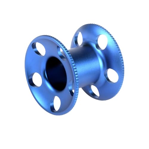Carrete de dedo de buceo de aluminio con clip de doble extremo azul y negro 4