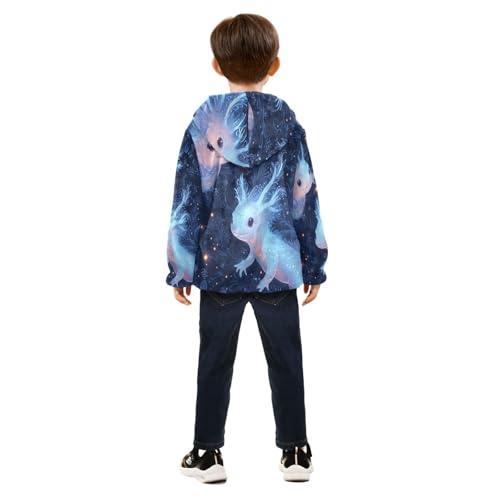 Magical Creatures in Night Toddler Fleece Jacket Girl Boys Hooded Fleece Jacket Coat Warm Outwear Zip-up 3-10T4