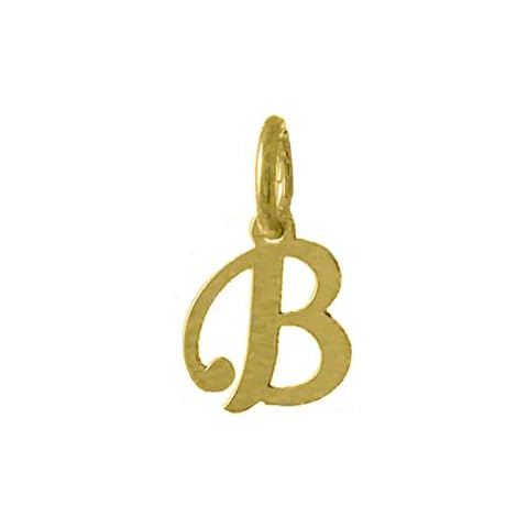 9ct Yellow Gold Initial Alphabet Letter Pendant for Women (B) Cover