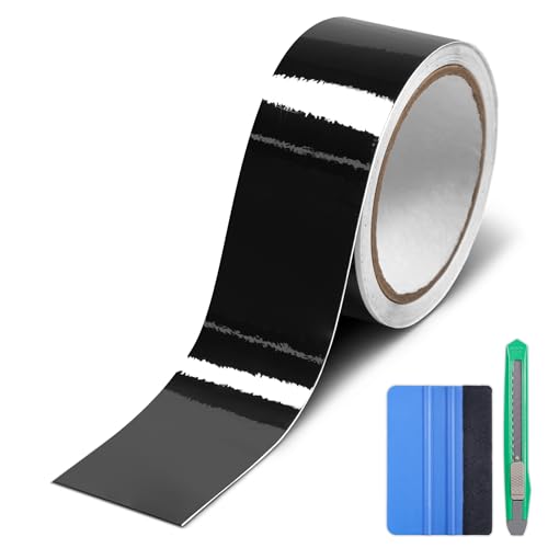 Lypumso Gloss Black Vinyl Wrap for Chrome Delete 2 Inch x 30ft Automotive Grade Self-Adhesive Tape DIY Car Exterior Door Edge Guard Window Sill Trim Protection Anti-Scratch