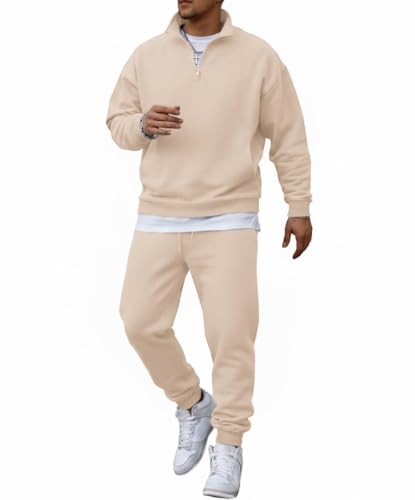 Ensemble homme COOFANDY avec pull quart de zip et manches longues