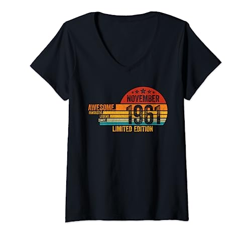 Regalo De Cumpleaños, Impresionante Desde Noviembre 1961 Camiseta Cuello V