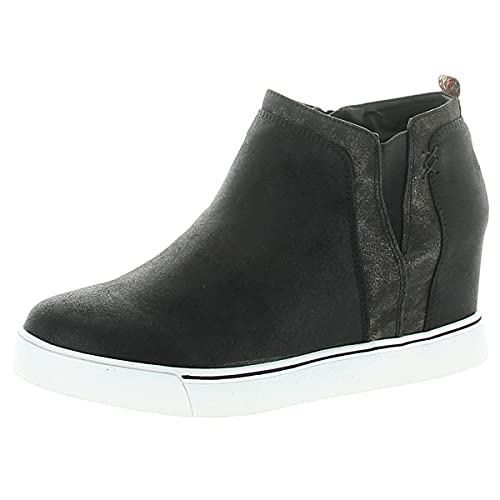 Sugar Womens Wedge Sneakers High Top Womens Sneakers with Wedge, Wedgies Sneakers for Women 7 Black