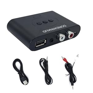 Bluetooth 5.3 Audio Receiver, Wireless Audio Receiver RCA Adapter for Stereo, USB Flash Drive/NFC One Key Connect/Car Speakers/Wireless Headphones Receiving Mode for Bluetooth Devices