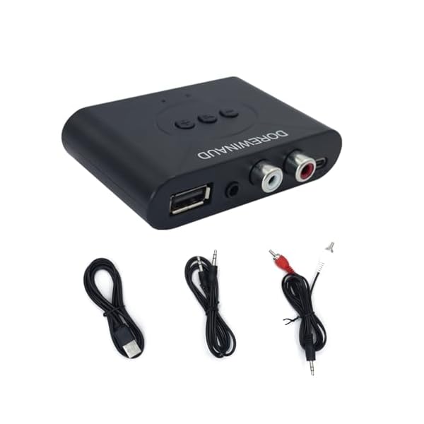 Bluetooth 5.3 Audio Receiver, Wireless Audio Receiver RCA Adapter for Stereo, USB Flash Drive/NFC One Key Connect/Car Speakers/Wireless Headphones Receiving Mode for Bluetooth Devices