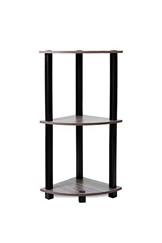 Image of Ash & Roh 3-Tier Corner Display Rack Multipurpose Shelf, Industrial Storage for Bedroom, Living Room, Kitchen, Small Space. (H-2.6 Ft | W-2 Ft | D-1 Ft) (3-Tier Corner Rack)